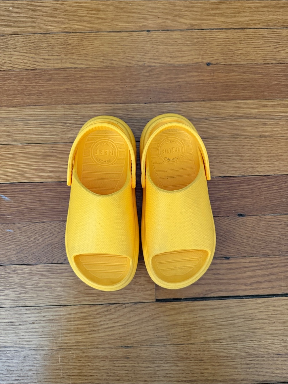 Reef Kids Yellow Slip-On Sandals with Heel Strap